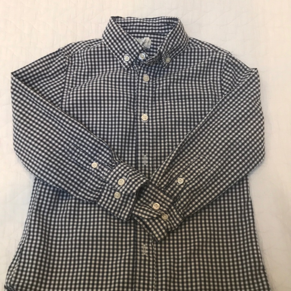 Crewcuts navy gingham button down